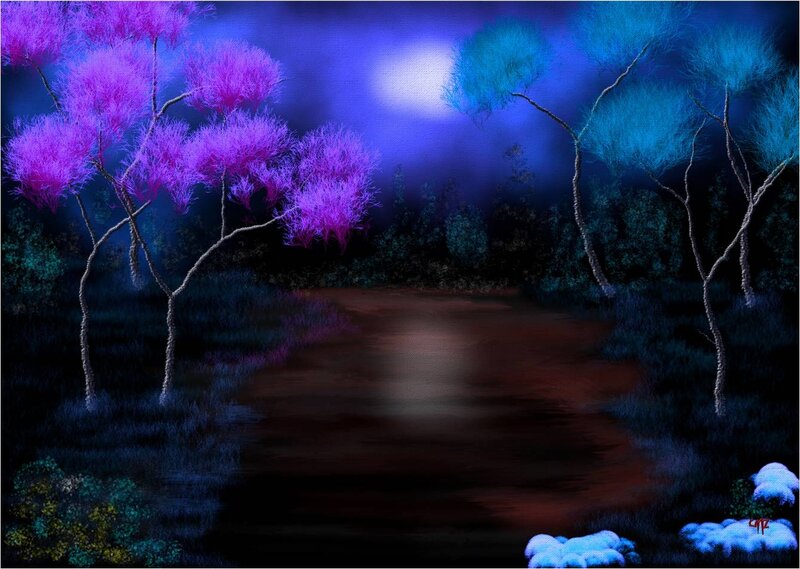 Purple and Blue Trees