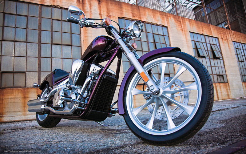 Purple and Chrome Motorcycle — Dramatic