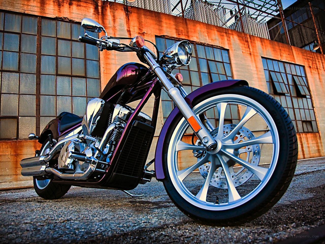 Purple and chrome motorcycle