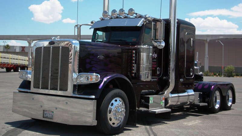 Purple and Chrome Semi-truck