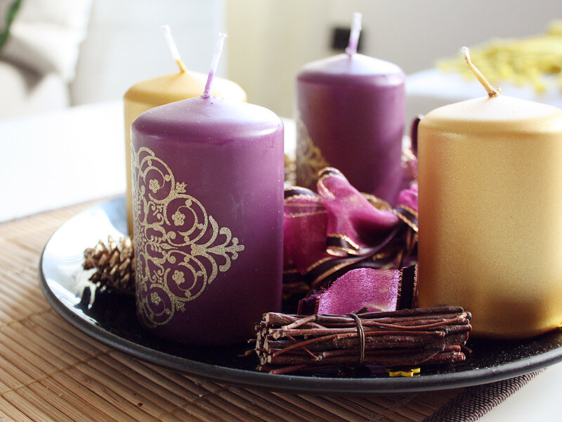 Purple and Gold Candles