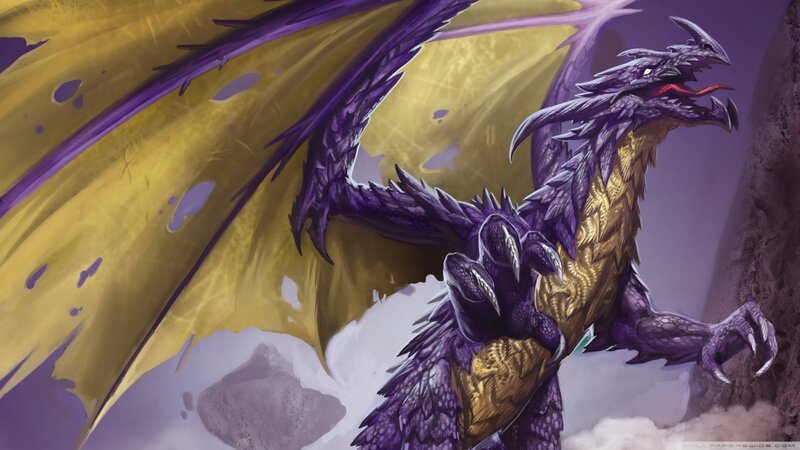 Purple and Gold Dragon — Dramatic