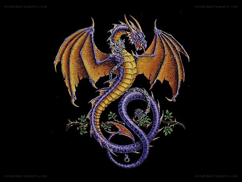 purple and gold dragon