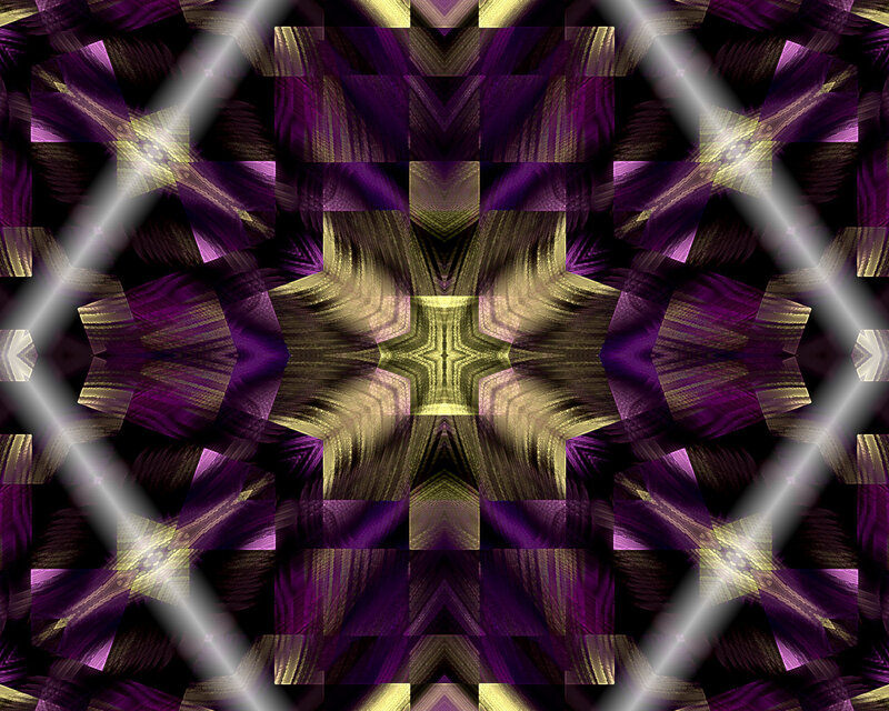 Purple and Gold Fractal Pattern — Hypnotic, Abstract