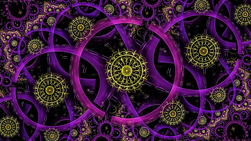 purple and gold fractal pattern