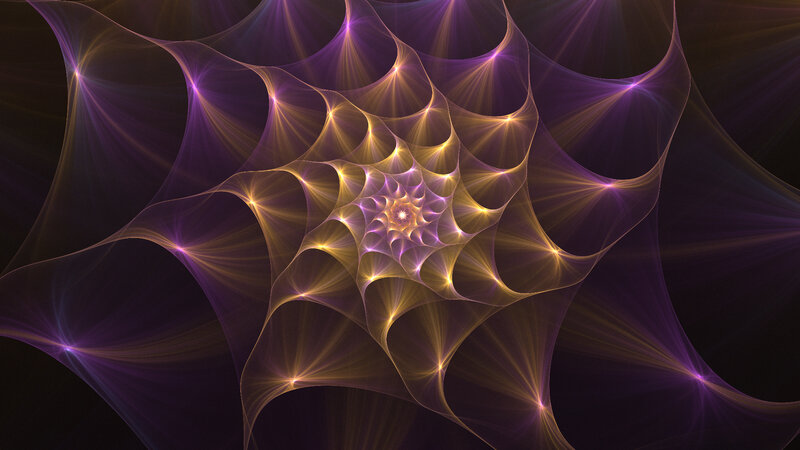 Purple and gold fractal spiral