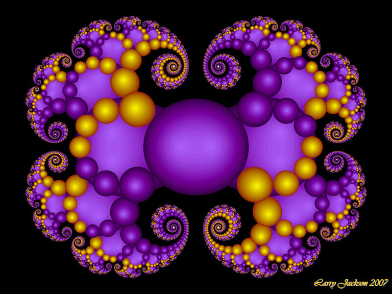 Purple and gold fractal spiral