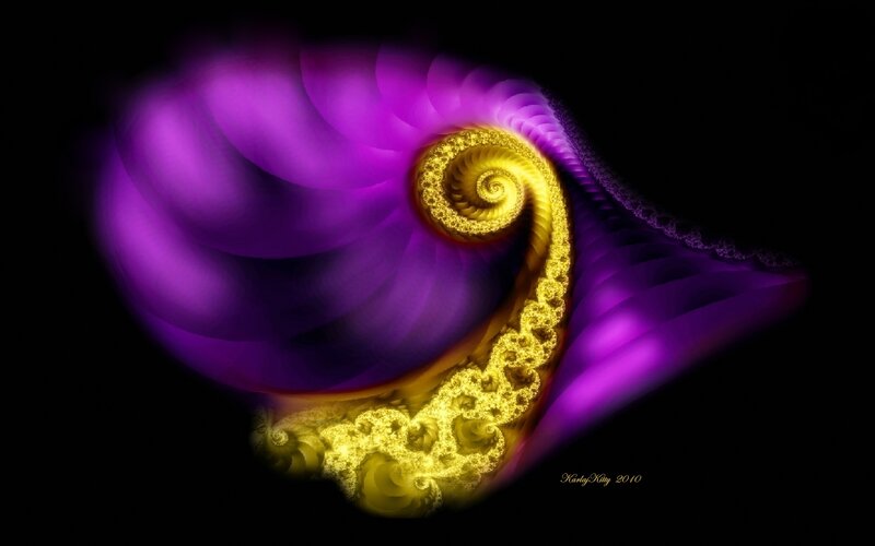 Purple and gold fractal spiral