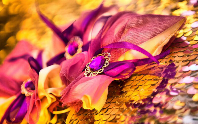 Purple and Gold Headpiece