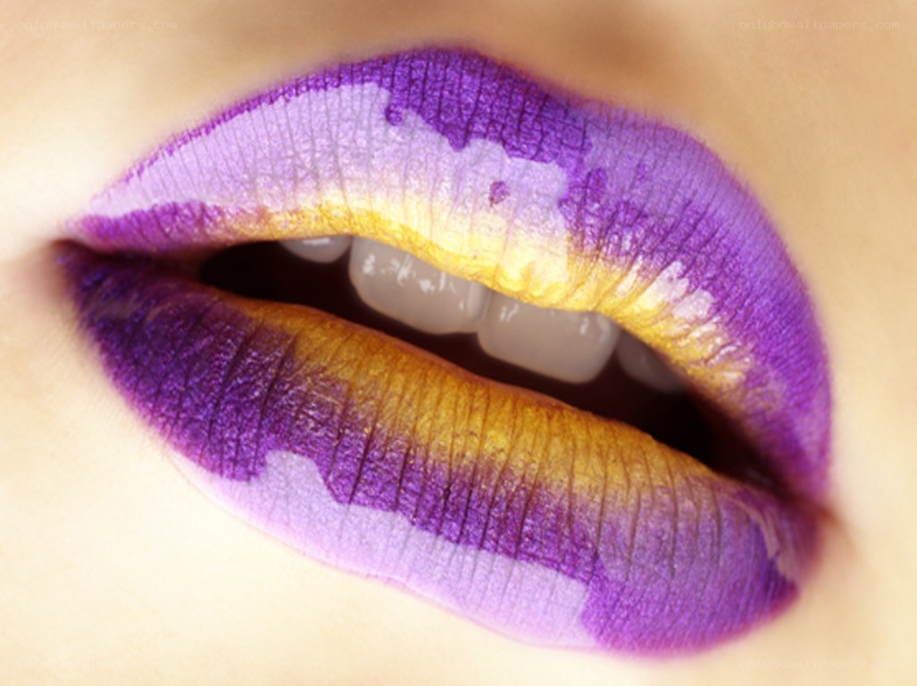 purple and gold lips