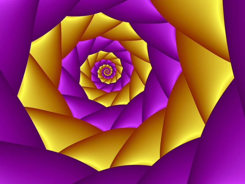 purple and gold spiral tunnel