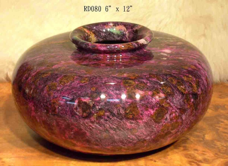 Purple and gold stone vase