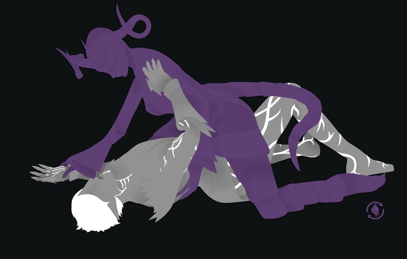 Purple and Gray Figures