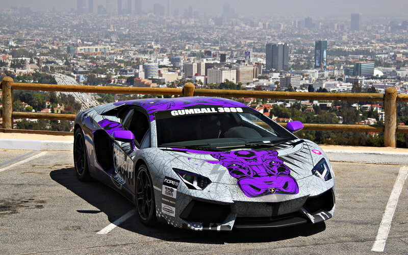 Purple and Gray Sports Car