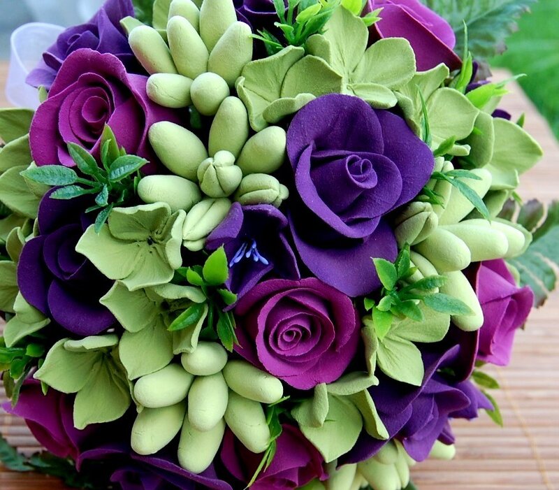 Purple and Green Flower Bouquet — Calm, Photograph