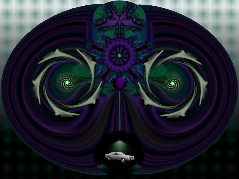 Purple and Green Fractal Design — Hypnotic