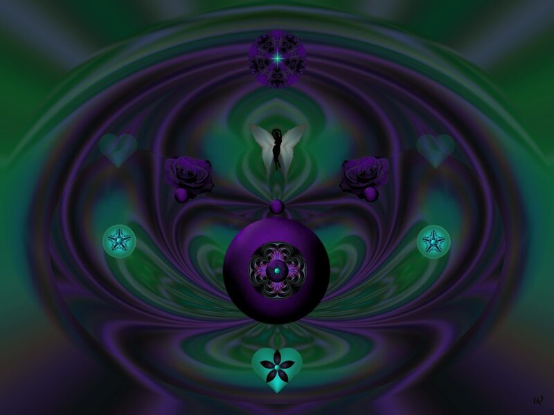 Purple and Green Fractal Design — Mystical