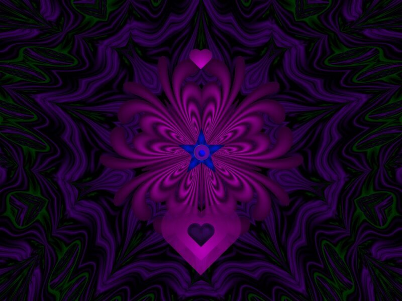 Purple and Green Fractal Flower — Hypnotic