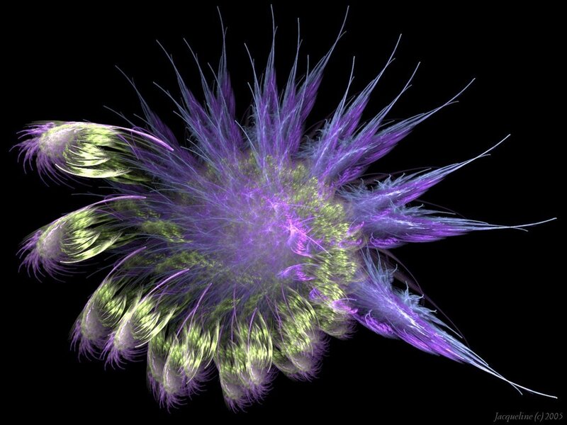 purple and green fractal flower