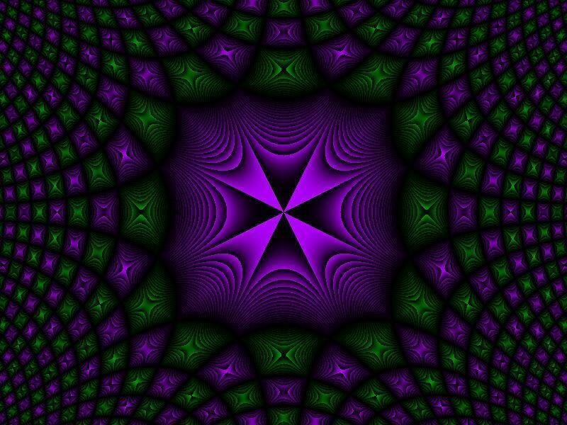 Purple and Green Fractal Pattern — Hypnotic