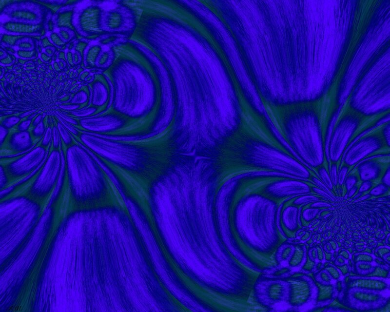 Purple and Green Fractal Patterns — Hypnotic, Abstract, Tunnel