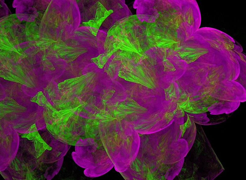 Purple and Green Fractal Patterns