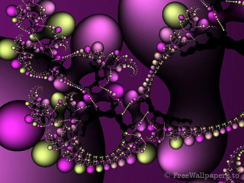 Purple and green fractal spheres