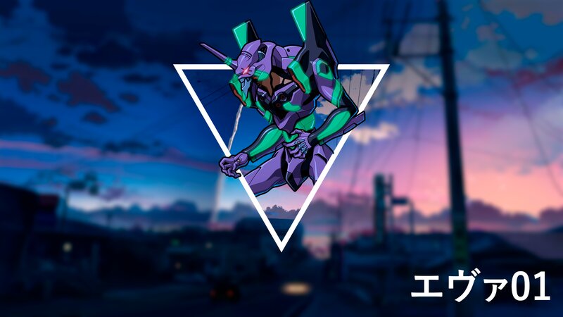 Purple and Green Mecha — Dramatic, Sunset