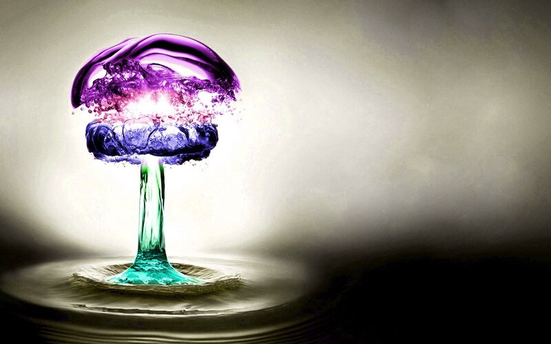 Purple and Green Mushroom Cloud