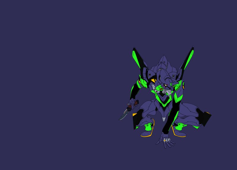 Purple and Green Robot — Dramatic, Digital Art