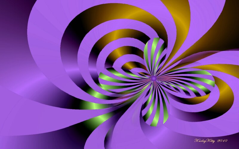Purple and green spiral design