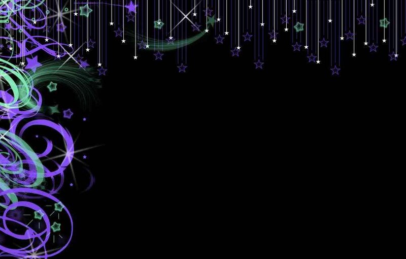 Purple and Green Swirls — Black