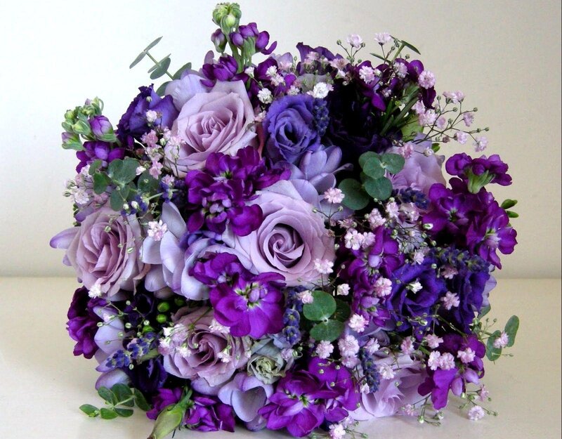 Purple and Lavender Bouquet — Calm, Photograph, Roses