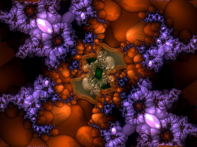 Purple and Orange Fractal Patterns