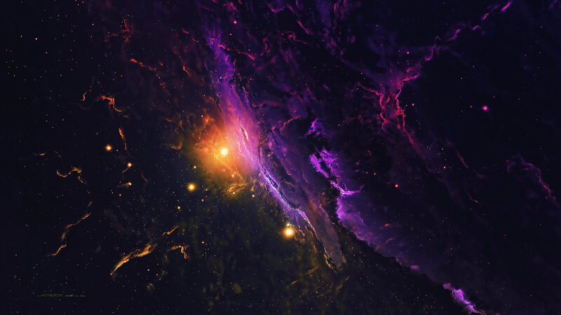 Purple and Orange Nebula — Cosmic