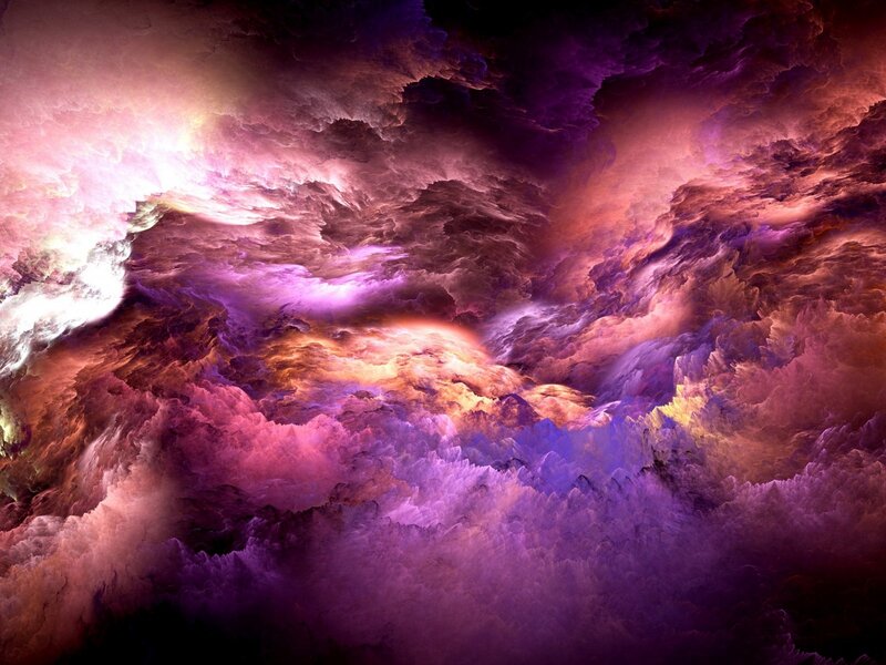 Purple and Pink Clouds — Dramatic, Digital Art, Light