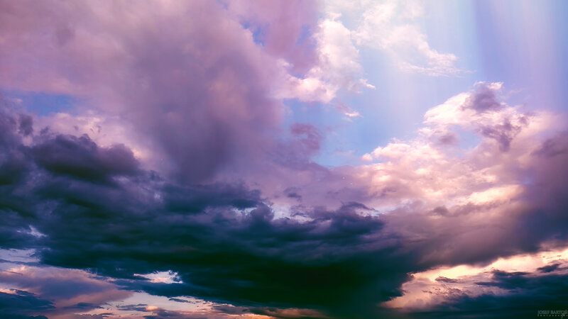 Purple and Pink Clouds — Dramatic, Sunset, Photograph, Sky, Sunlight