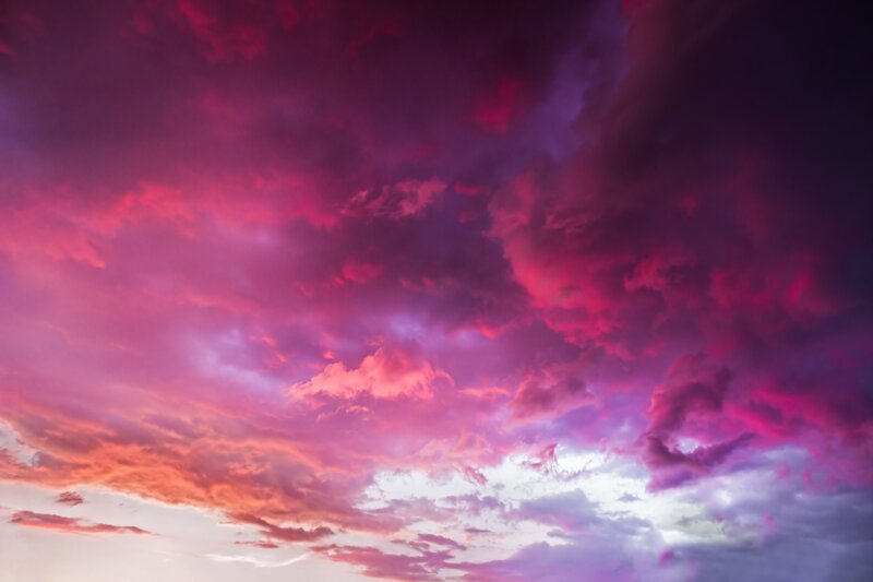 Purple and Pink Clouds — Dramatic, Sunset, Photograph