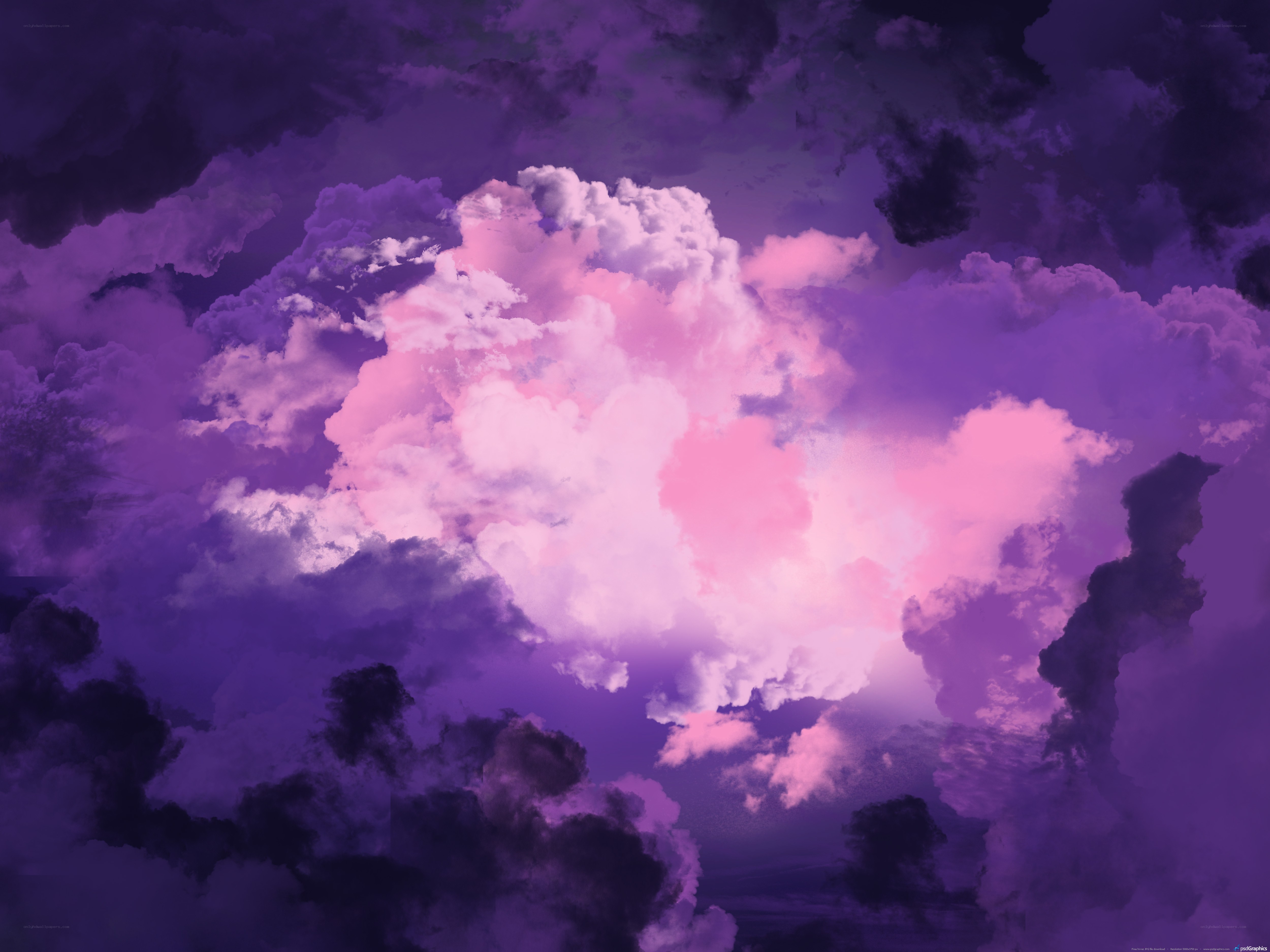 purple and pink clouds