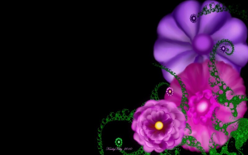 purple and pink floral design