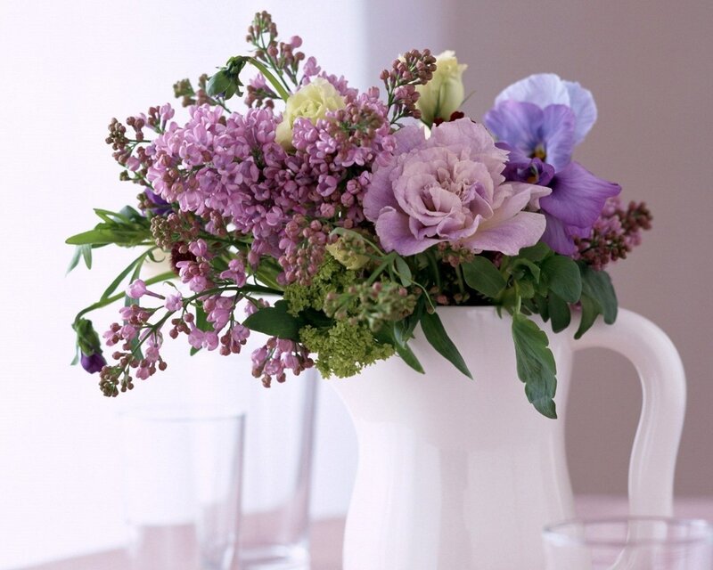 purple and pink flower bouquet