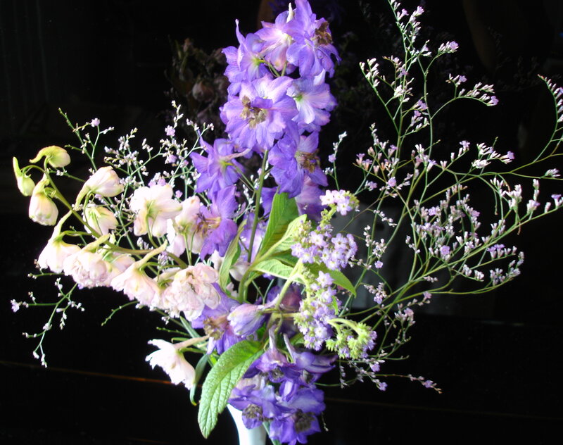 purple and pink flower bouquet