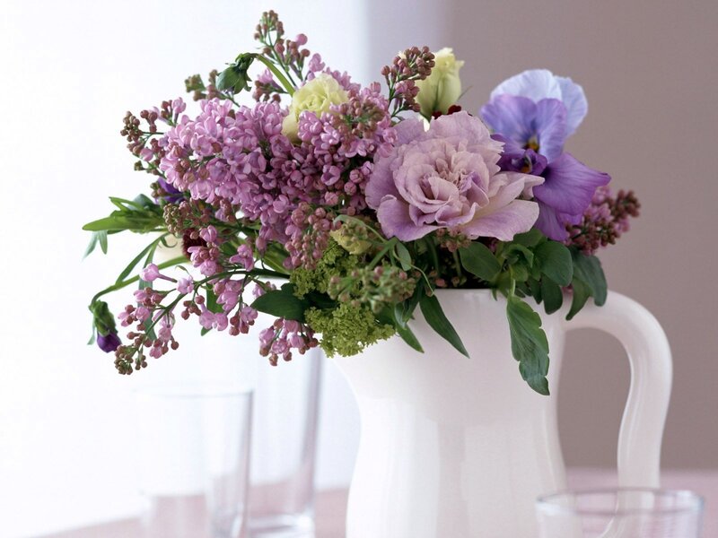 purple and pink flower bouquet