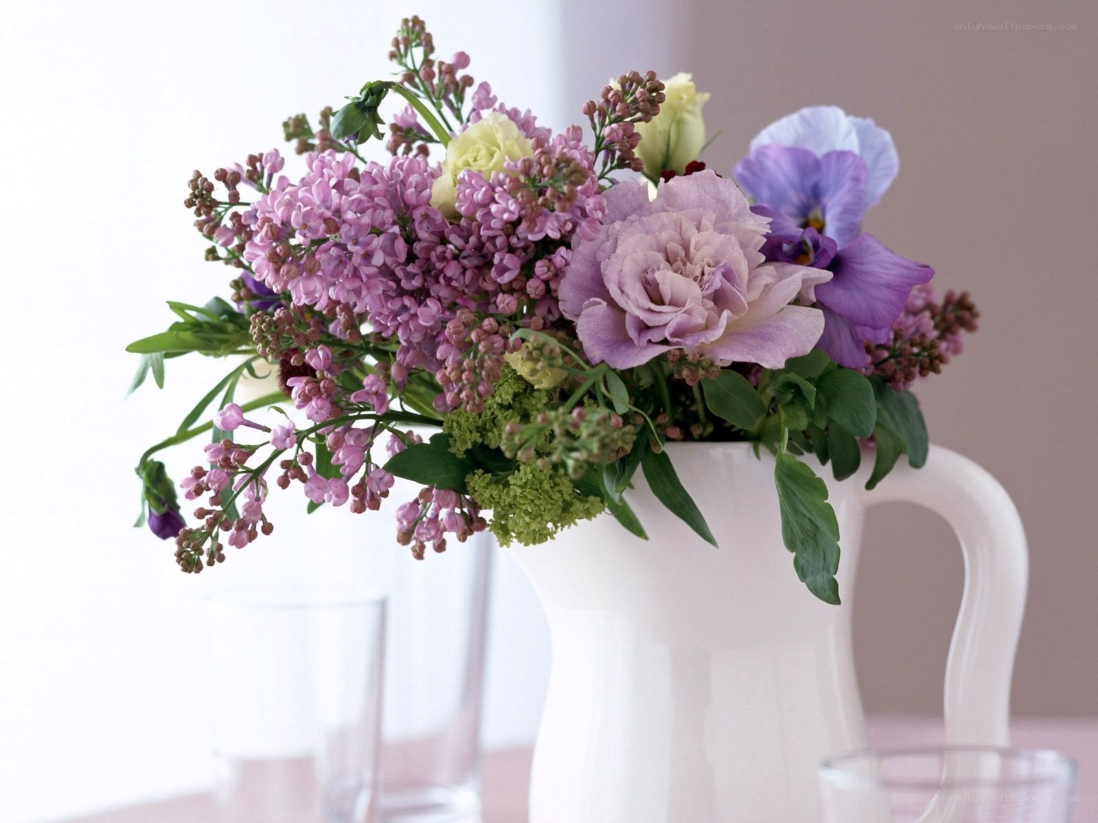 purple and pink flower bouquet