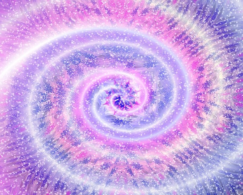 purple and pink fractal spiral