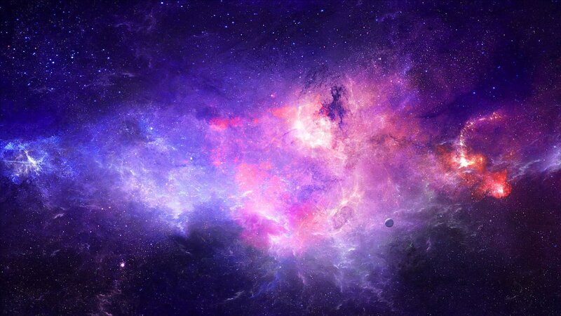 Purple and Pink Nebula — Cosmic, Digital Art