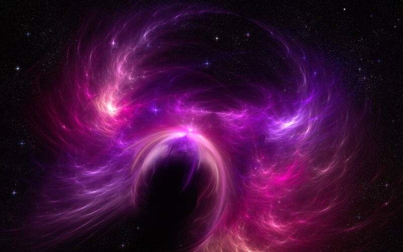 Purple and Pink Nebula — Cosmic, Night, Digital Art, Stars