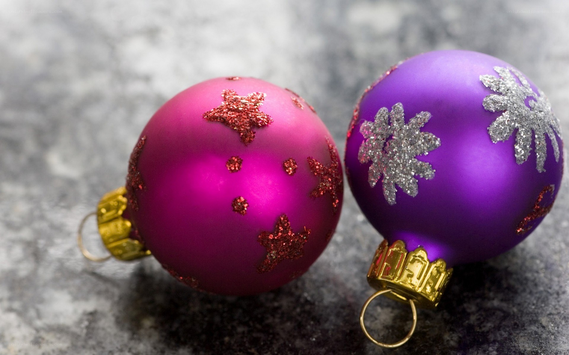 purple and pink ornaments