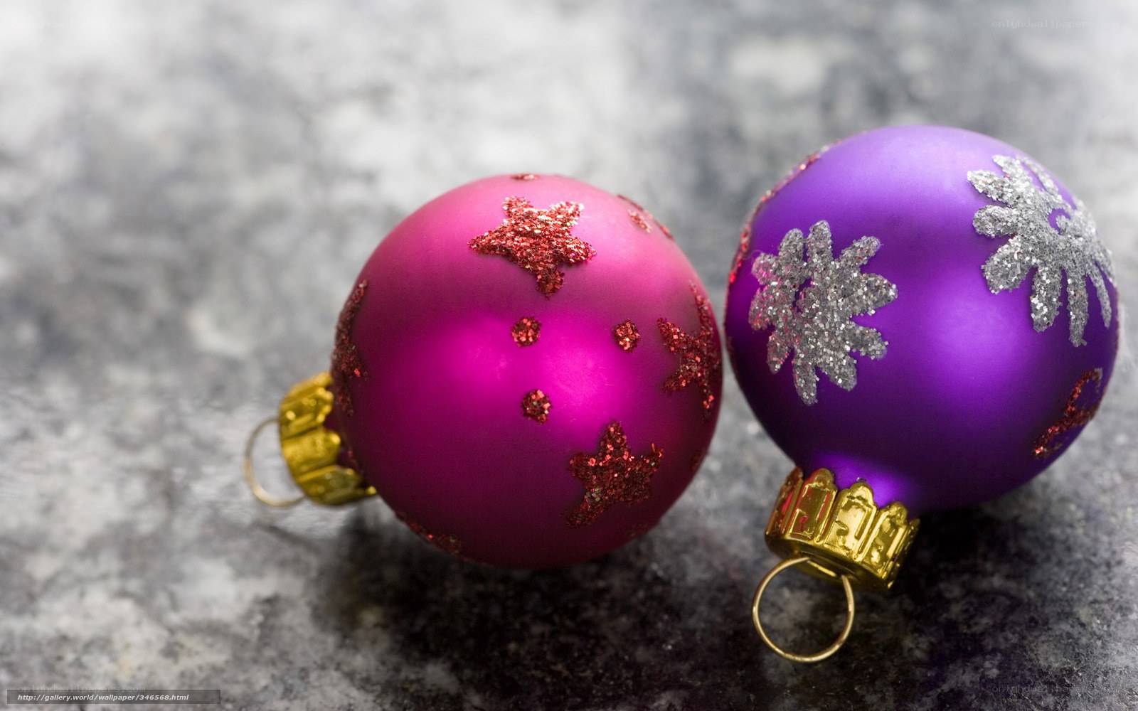 Purple and pink ornaments