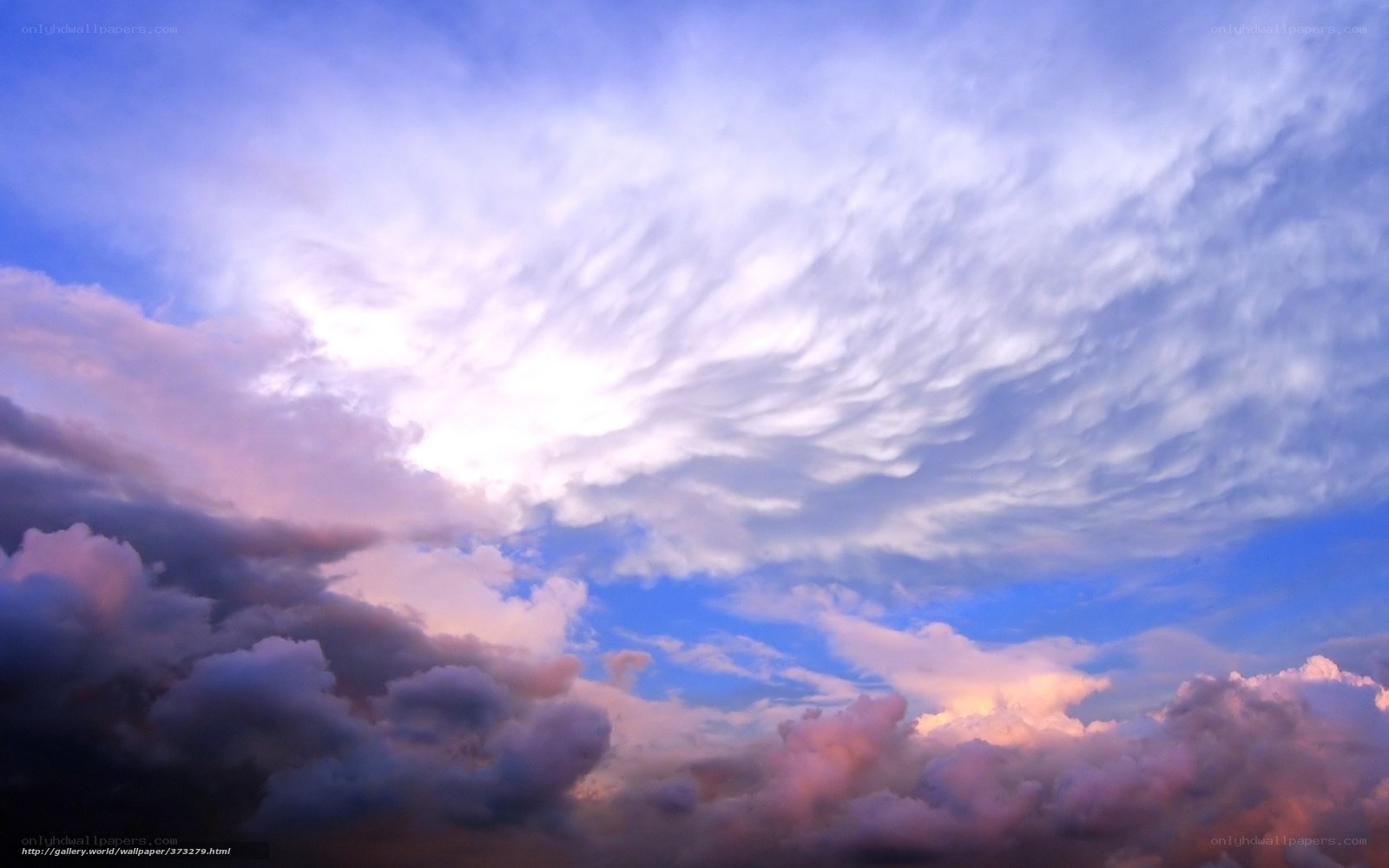 Purple and pink sunset clouds